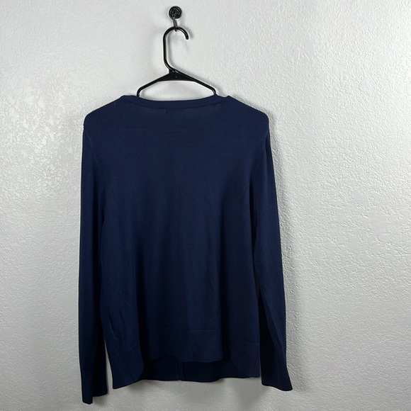 Charter Club Cardigan Navy Blue Sequin Floral Front Round Neck Buttons Size XXL - Picture 8 of 9